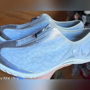 Merrell Enlighten Glitz Breeze Silver/Grey Women's Shoes, Sz 8